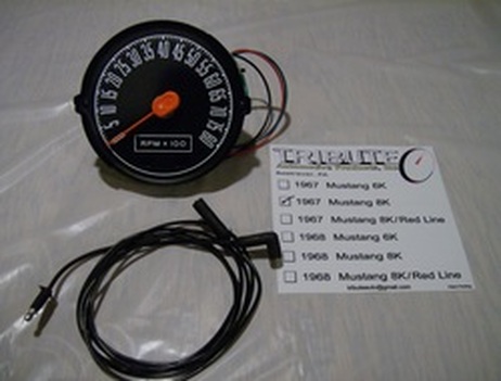 Tribute Automotive Products 1967 8,000 RPM red line Mustang tachometer